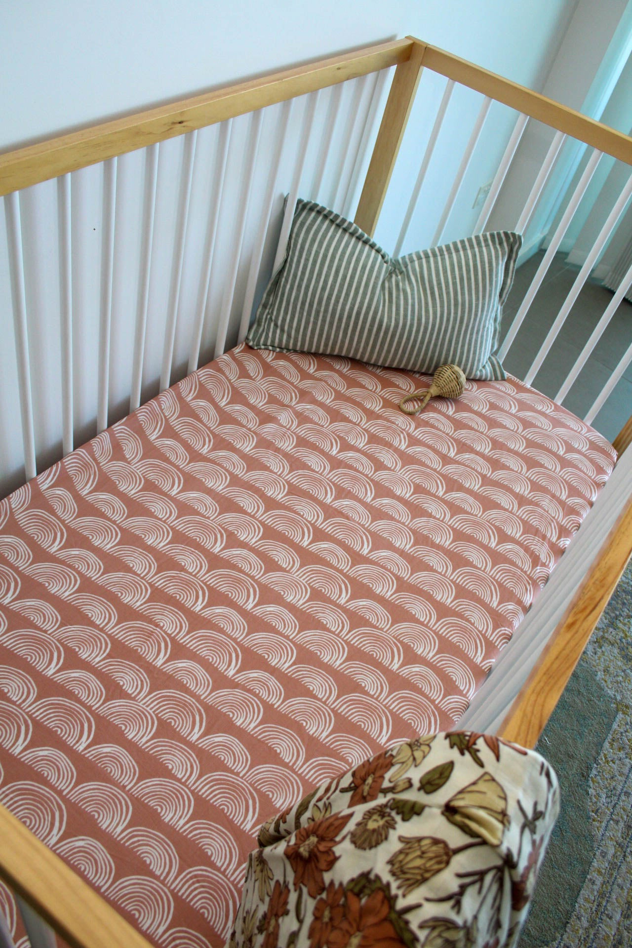 Bamboo Blush Peach Cot Sheet