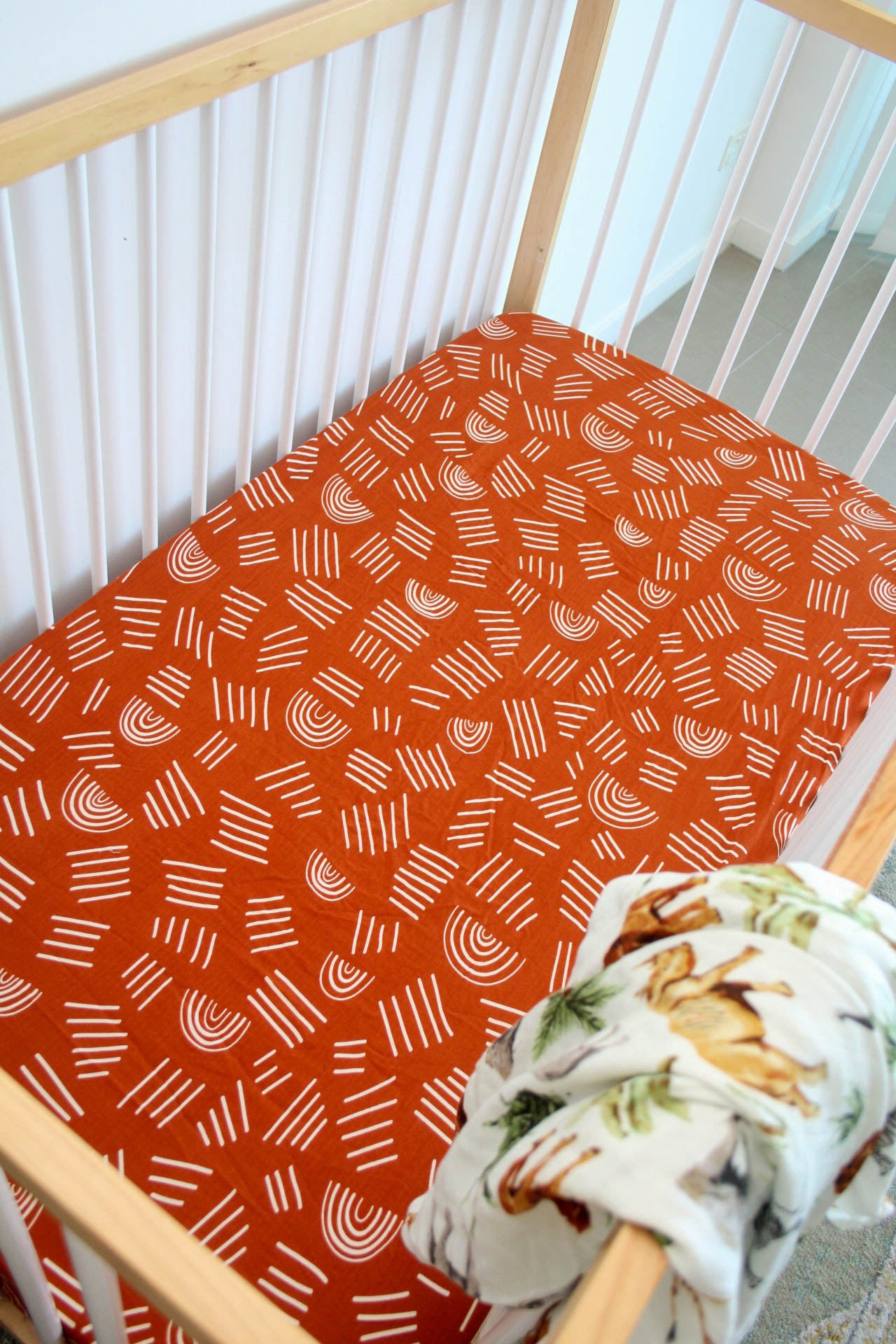 Bamboo Burnt Orange Cot Sheet