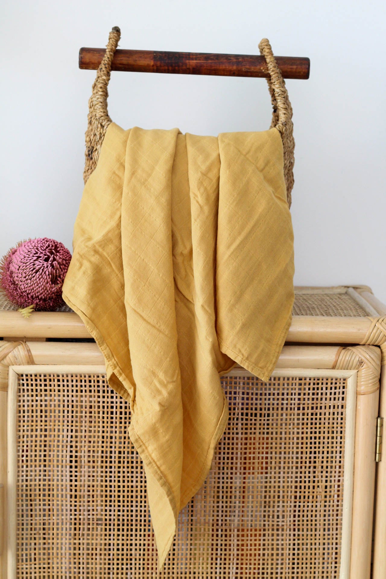 Mustard Organic Cotton Baby Swaddle