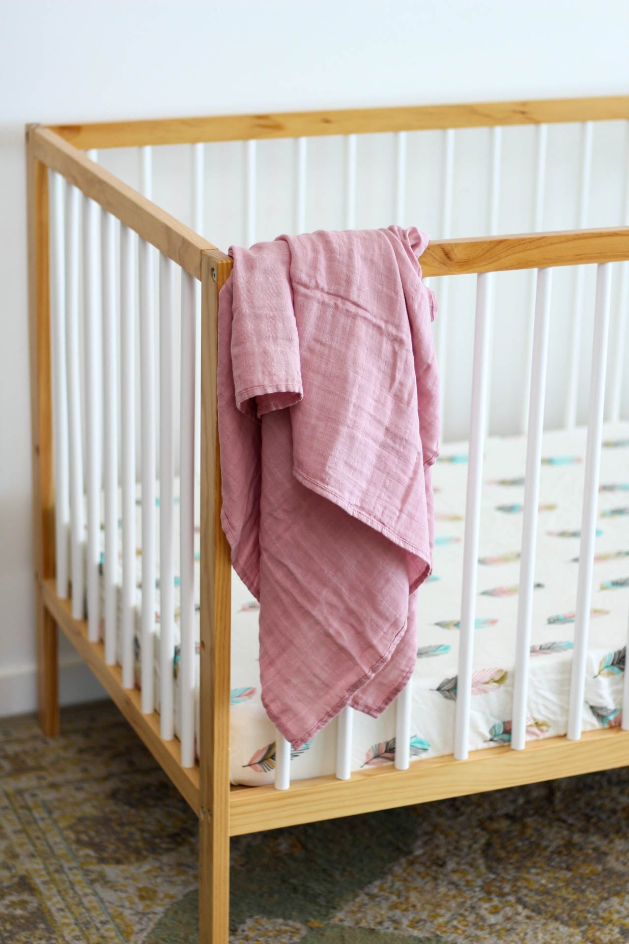 Blush Pink Organic Cotton Baby Swaddle