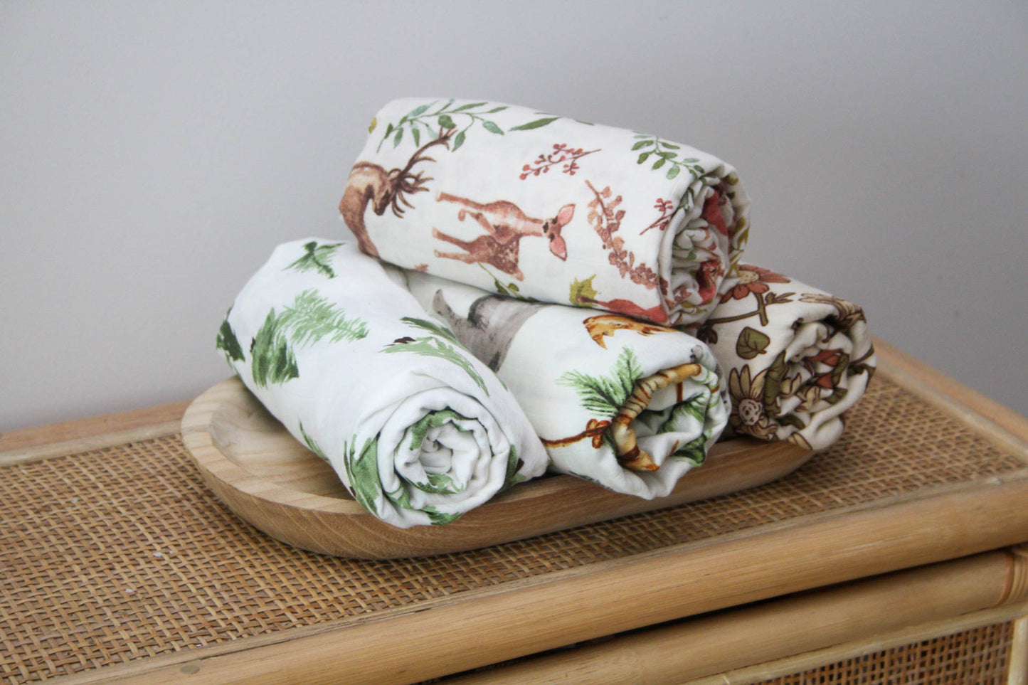 Pine Tree print bamboo swaddle