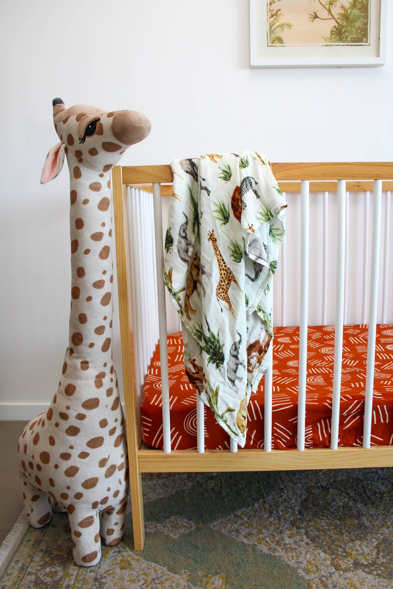 Safari print bamboo swaddle