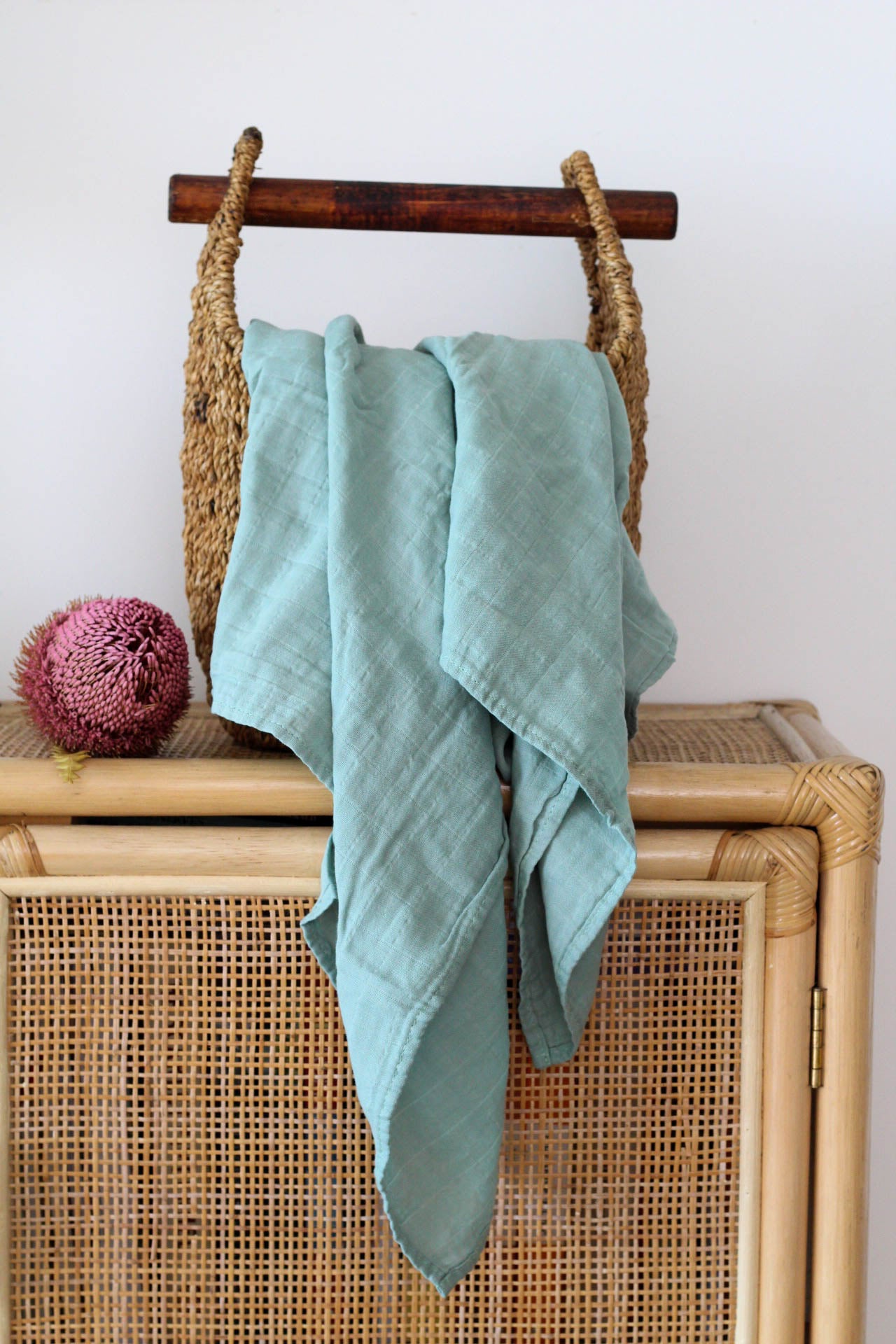 Sage Organic Cotton Baby Swaddle