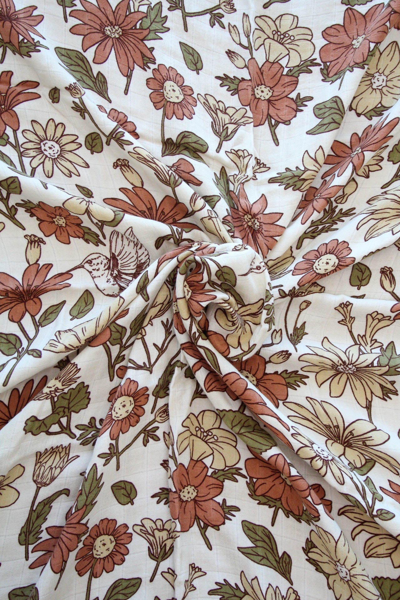 Vintage floral bamboo swaddle